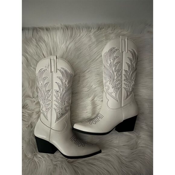 🆕 Indigo Rd Women's Western Cowboy Boots Creamy White Size 6 - Picture 4 of 9